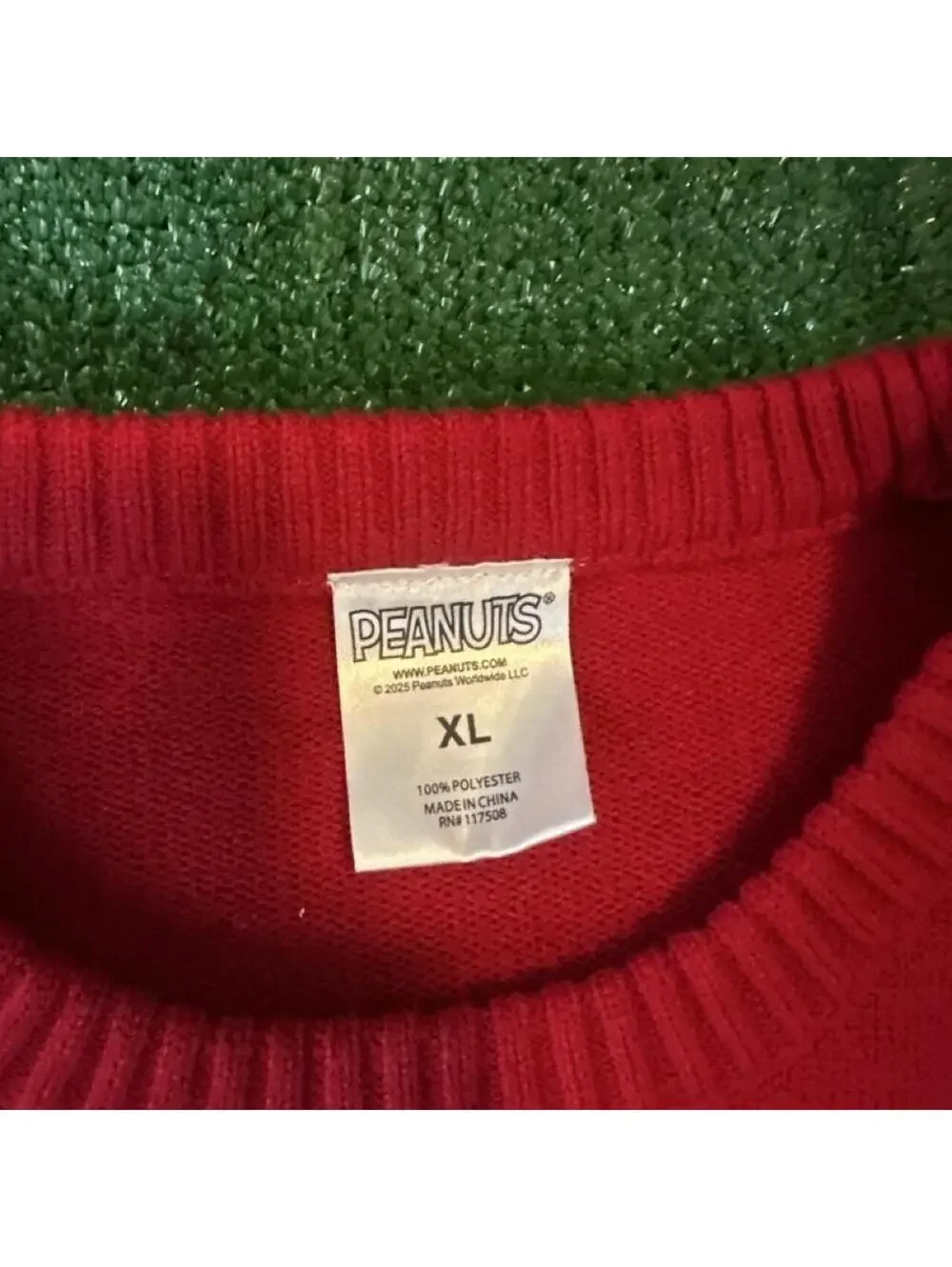 Peanuts Snoopy skiing Christmas Holiday sweater